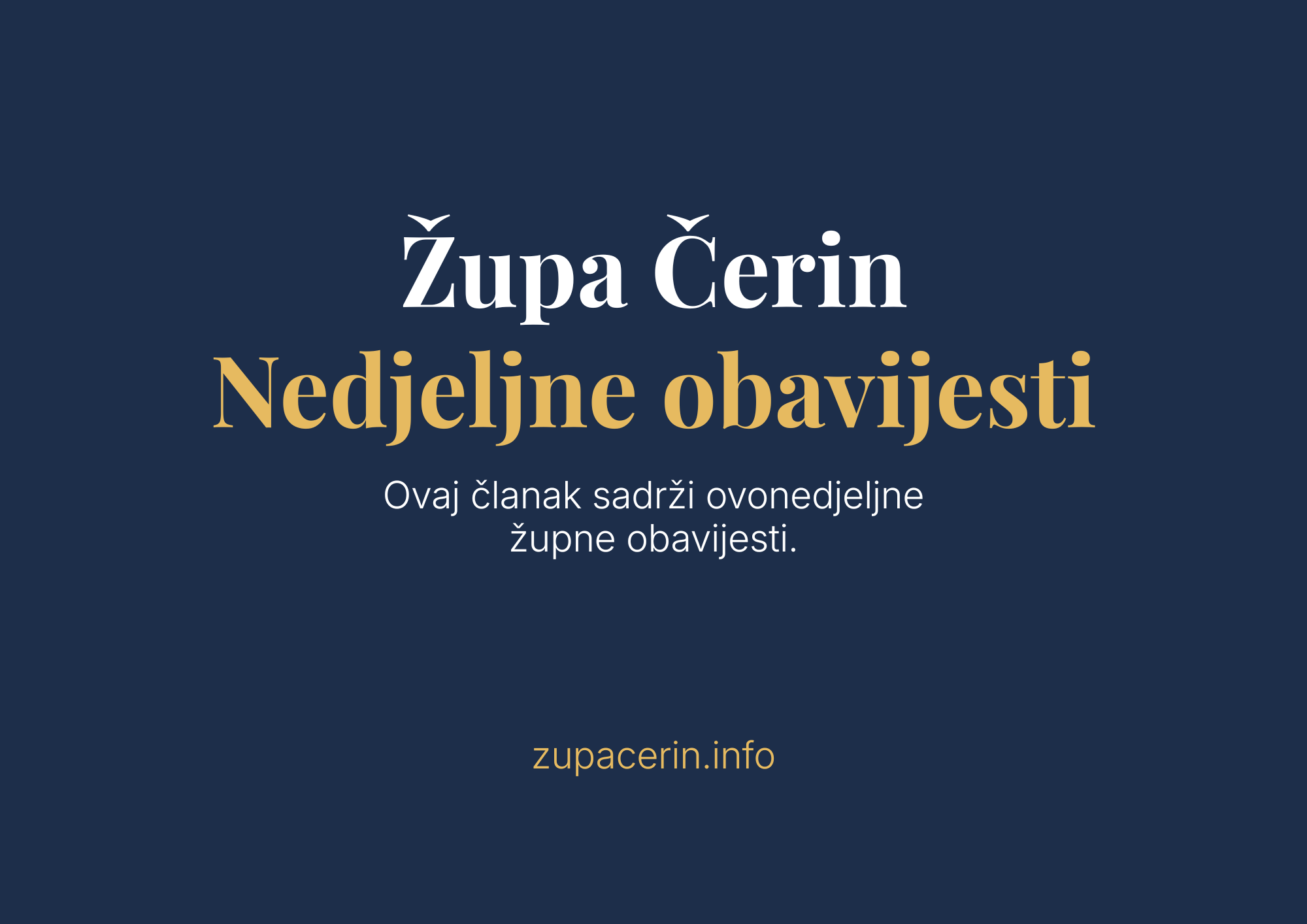 ŽUPNE OBAVIJESTI 5.7.2026.