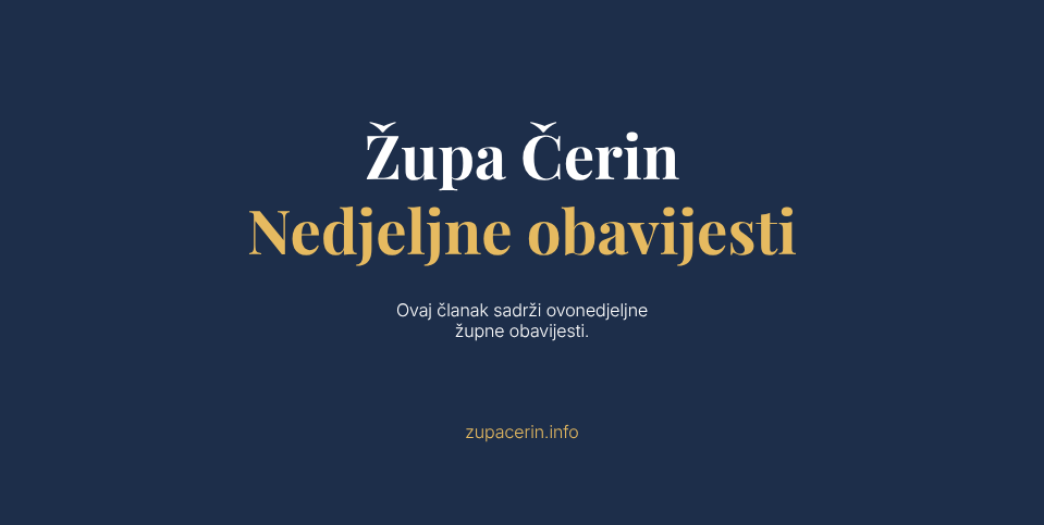 ŽUPNE OBAVIJESTI 27.9.2026.